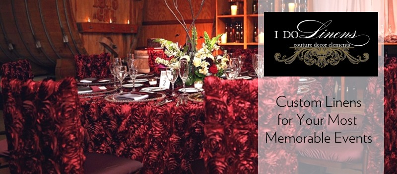 Couture Linens, Custom Linens for Weddings, Couture Decor for Events